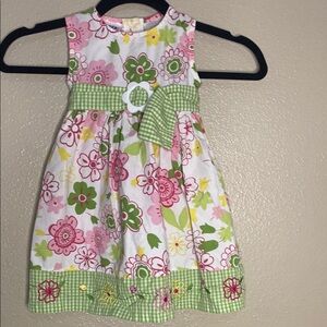 Blueberi Boulevard Pink and Green Sleeveless Sundress